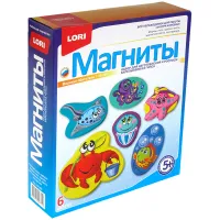 Набор для изготовления магнитов из гипса Lori "Морские обитатели", картонная коробка