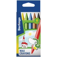 Мелки восковые Berlingo "Замки", 06цв., круглые, картон, европодвес