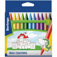 Мелки восковые Berlingo "Замки", 12цв., круглые, картон, европодвес