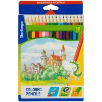 Карандаши цветные Berlingo "Замки", 18цв., заточен., картон, европодвес