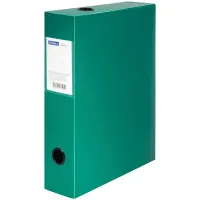 Короб архивный на кнопке OfficeSpace разборный, 70мм, пластик, 700мкм, зеленый, до 750л.