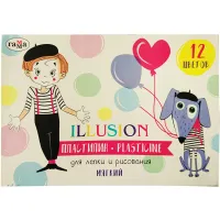 Пластилин Гамма "Illusion", 12 цветов, 168г, картон