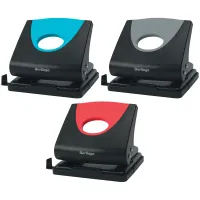 Дырокол Berlingo "Office Soft" 20л., пластиковый, ассорти, с линейкой