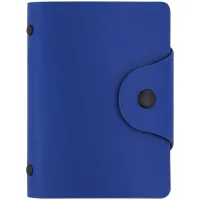 Визитница карманная OfficeSpace на 40 визиток, 80*110мм, кожзам, кнопка, сине-голубой