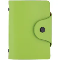 Визитница карманная OfficeSpace на 40 визиток, 80*110мм, кожзам, кнопка, зеленый