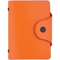 Визитница карманная OfficeSpace на 40 визиток, 80*110мм, кожзам, кнопка, оранжевый