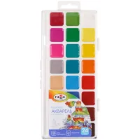 Акварель Гамма "Классическая", медовая, 24 цвета, без кисти, пластик. упак., европодвес