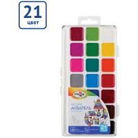 Акварель Гамма "Классическая", медовая, 21 цвет, без кисти, пластик. упак., европодвес