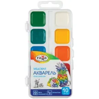 Акварель Гамма "Классическая", медовая, 10 цветов, без кисти, пластик. упак., европодвес
