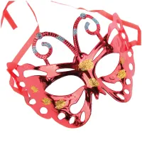 Маска карнавальная детская, пластиковая, красная