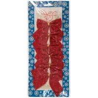 Набор бантов 6шт. 80мм, красный в клетку