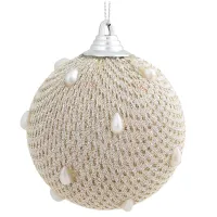 Шар из пенополистирола "Светлый с белыми бусинами", 80мм