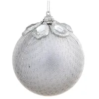 Шар из пенополистирола "Серебряный с украшениями из страз", 80мм
