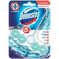 Подвесной блок для унитаза Domestos "Кристальная чистота", с хлором, 55г, блистер