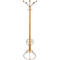 Вешалка напольная Титан "Стелла-2МД", 1915*450мм, металл, бук, 5 крючков, подставка для зонтов