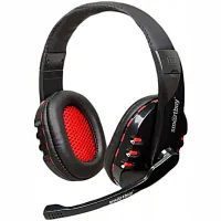 Наушники с микрофоном Smartbuy Platoon, с регулятором громкости, 2,5м, черный