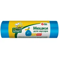 Мешки для мусора  120л BeeSmart ПНД, 65*100см, 12мкм, 10шт., синие, в рулоне