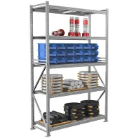 Стеллаж Практик MS Pro 250/150*60/5 полок, серый (ПОД ЗАКАЗ)