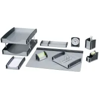 Набор настольный Bestar "Kratos" 9 предметов, двойной лоток, алюминий, черное дерево