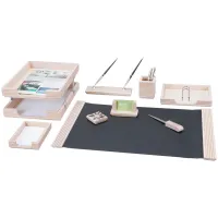 Набор настольный Bestar "Nefertum" 9 предметов, двойной лоток, белое дерево