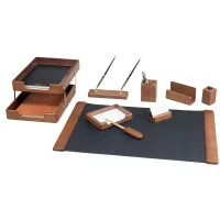 Набор настольный Bestar "Saturn" 9 предметов, двойной лоток, орех