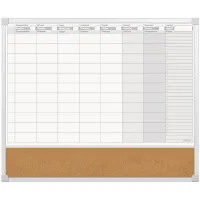 Доска-планинг НА НЕДЕЛЮ магнитно-марк./пробковая 2х3 "Eco", 50*60см, алюм. рамка, маркер, 3 магнита