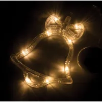 Фигура светодиодная на батарейках "Колокольчик" на присоске с подвесом, 20*16см, теплый белый