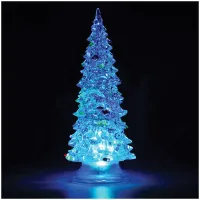 Фигура светодиодная на батарейках "Елочка" на подставке, 15см, RGB