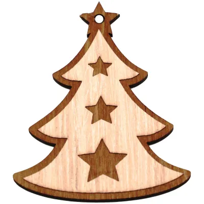 Елочное украшение деревянное "Ёлочка", 11*7см