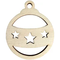 Елочное украшение деревянное "Шар нежный", 9,5*7,6см