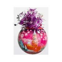 Шар пластиковый "Рождественский" Красная Площадь" 85мм