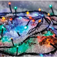 Электрогирлянда уличная светодиодная 120 ламп, холодный белый/многоцветный, 8 функций, 6м + 5м
