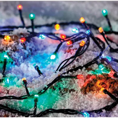 Электрогирлянда уличная светодиодная 120 ламп, холодный белый/многоцветный, 8 функций, 6м + 5м