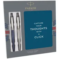 Набор Parker: ручки шариковые "Jotter Waterloo Blue CT" и "Stainless Steel CT" и зап. кн., подар.уп.
