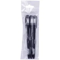 Набор гелевых ручек "Velvet" 3шт., черные, 0,5мм, прорезиненый корпус, пакет, европодвес