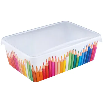 Лоток для хранения детский "Карандашница", 20,5*14*7см, с крышкой, рисунок