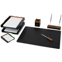 Набор настольный Delucci 6 предметов, темно-коричневый орех, фигурный