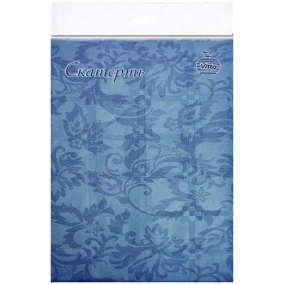 Скатерть Vitto "Prestige", 120*180 бумажная с полимерным покрытием, тиснение, рисунок, синяя 10995 (ПОД ЗАКАЗ)