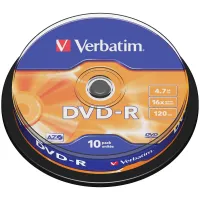 Диск DVD-R 4.7Gb Verbatim 16x Cake Box (10шт)