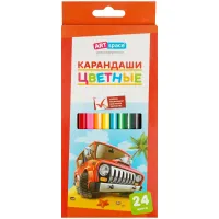Карандаши цветные ArtSpace "Каникулы", 24цв., заточен., картон, европодвес