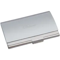 Визитница карманная Delucci, алюминий, матовая/глянцевая, подарочная упаковка