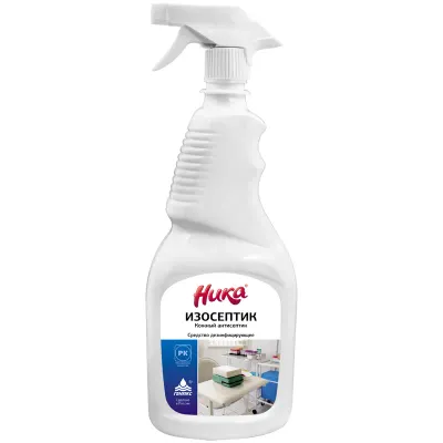 Антисептик для рук и поверхностей спиртосодержащий (65%) с распылителем 750мл НИКА Изосептик, дезинфицирующий, жидкость