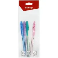 Набор ручек шариковых Berlingo "Tribase Pastel" 4шт., синие, 0,7мм