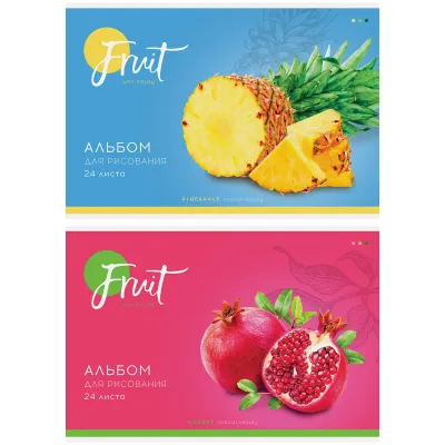 Альбом для рисования 24л., А4, на скрепке ArtSpace "Фрукты. Colorful fruits"