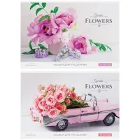 Альбом для рисования 16л., А4, на скрепке ArtSpace "Цветы. Garden flowers", обложка-офсет