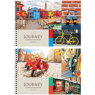Альбом для рисования 40л., А4, на гребне ArtSpace "Путешествия. Collage of travel"