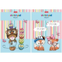 Блокнот для эскизов и зарисовок 40л. А5 на склейке "Sketchpad. Мультяшки", 100г/м2, глян. ламинация