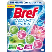 Подвесной блок для унитаза Bref "Perfume Switch. Яблоня-лотос", 50г, блистер