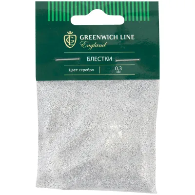 Блестки декоративные Greenwich Line, размер 0,3мм, 20г, серебро