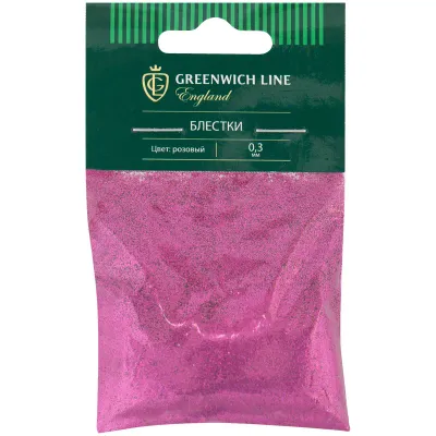 Блестки декоративные Greenwich Line, размер 0,3мм, 20г, розовый